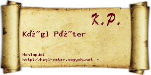 Kégl Péter névjegykártya