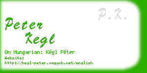peter kegl business card