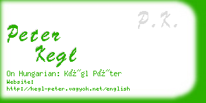 peter kegl business card